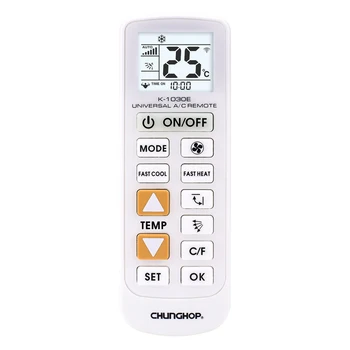 CHUNGHOP K-1030E Universal A/C Remote Control for Air Conditioner backlight Function Big Key Box Pack
CHUNGHOP K-1030E Universal A/C Remote Control for Air Conditioner backlight Function Big Key Box Pack