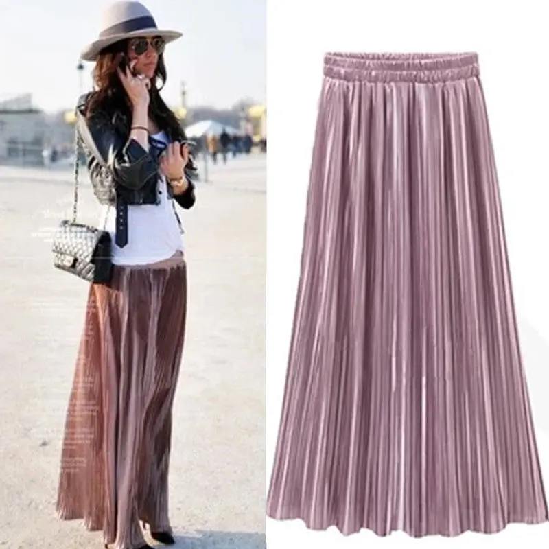 New Ladies Women Silky Long Maxi Skirts Pink Purple Green Silver Yellow Pleated Skirt One Size
New Ladies Women Silky Long Maxi Skirts Pink Purple Green Silver Yellow Pleated Skirt One Size