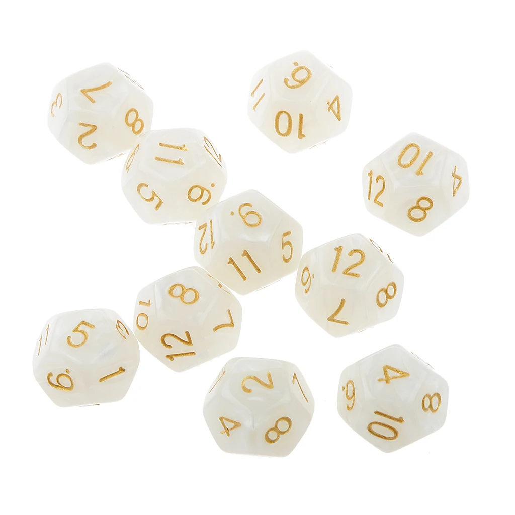 10pcs Twelve Sided Dice D12 Playing D&D RPG Party Games Dices White A Perfect Gift For TRPG Game Lovers Acrylic
10pcs Twelve Sided Dice D12 Playing D&D RPG Party Games Dices White A Perfect Gift For TRPG Game Lovers Acrylic