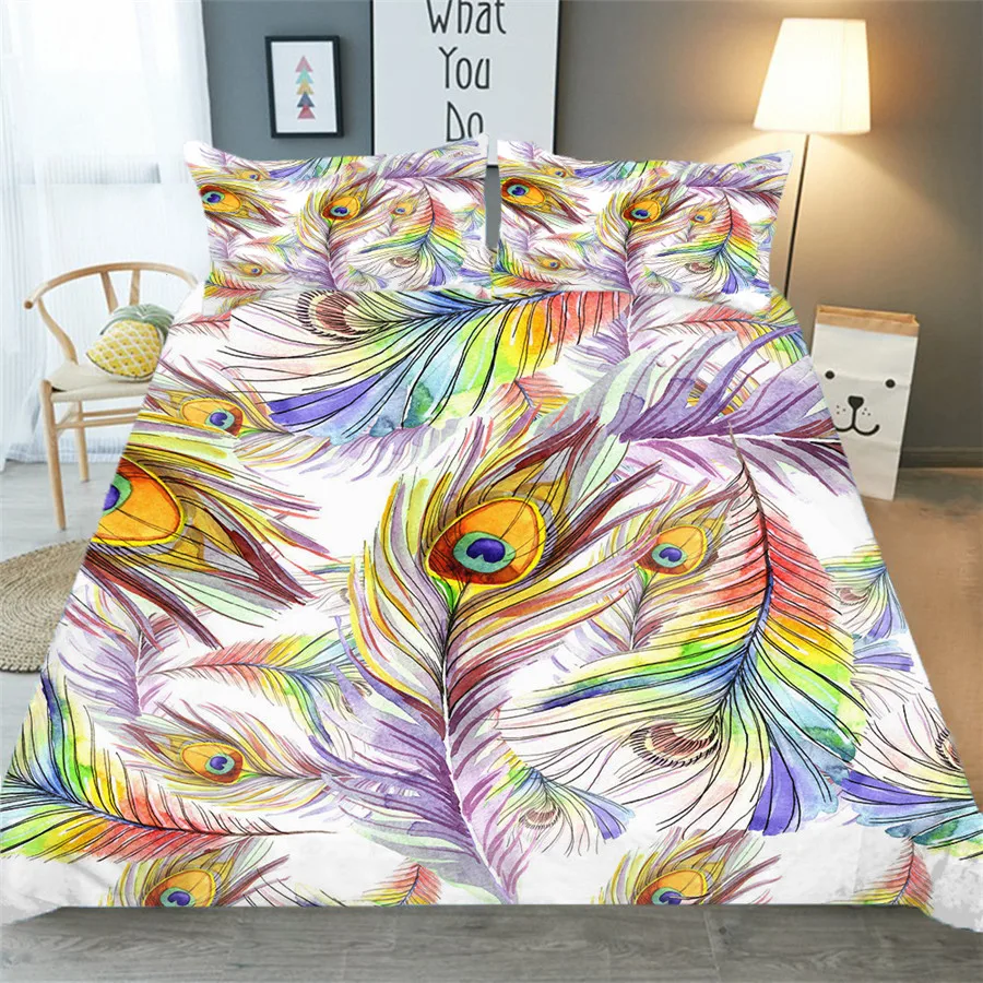 Bedding Set 3D Printed Duvet Cover Bed Set Colored Feather Bohemian Home Textiles for Adults Bedclothes with Pillowcase #YM04
Bedding Set 3D Printed Duvet Cover Bed Set Colored Feather Bohemian Home Textiles for Adults Bedclothes with Pillowcase #YM04