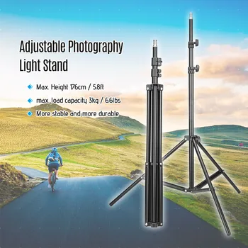 Adjustable Photography Tripod Light Stand Steel Material Max. Height 5.8ft with 1/4 Inch Screw for Studio Reflector Softbox
Adjustable Photography Tripod Light Stand Steel Material Max. Height 5.8ft with 1/4 Inch Screw for Studio Reflector Softbox