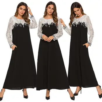 Plus Size Ramadan Arab Women Muslim Maxi Dress Lace Patchwork Robe Long Sleeve Dubai Casual Slim Abaya Kaftan Fashion Clothing
Plus Size Ramadan Arab Women Muslim Maxi Dress Lace Patchwork Robe Long Sleeve Dubai Casual Slim Abaya Kaftan Fashion Clothing