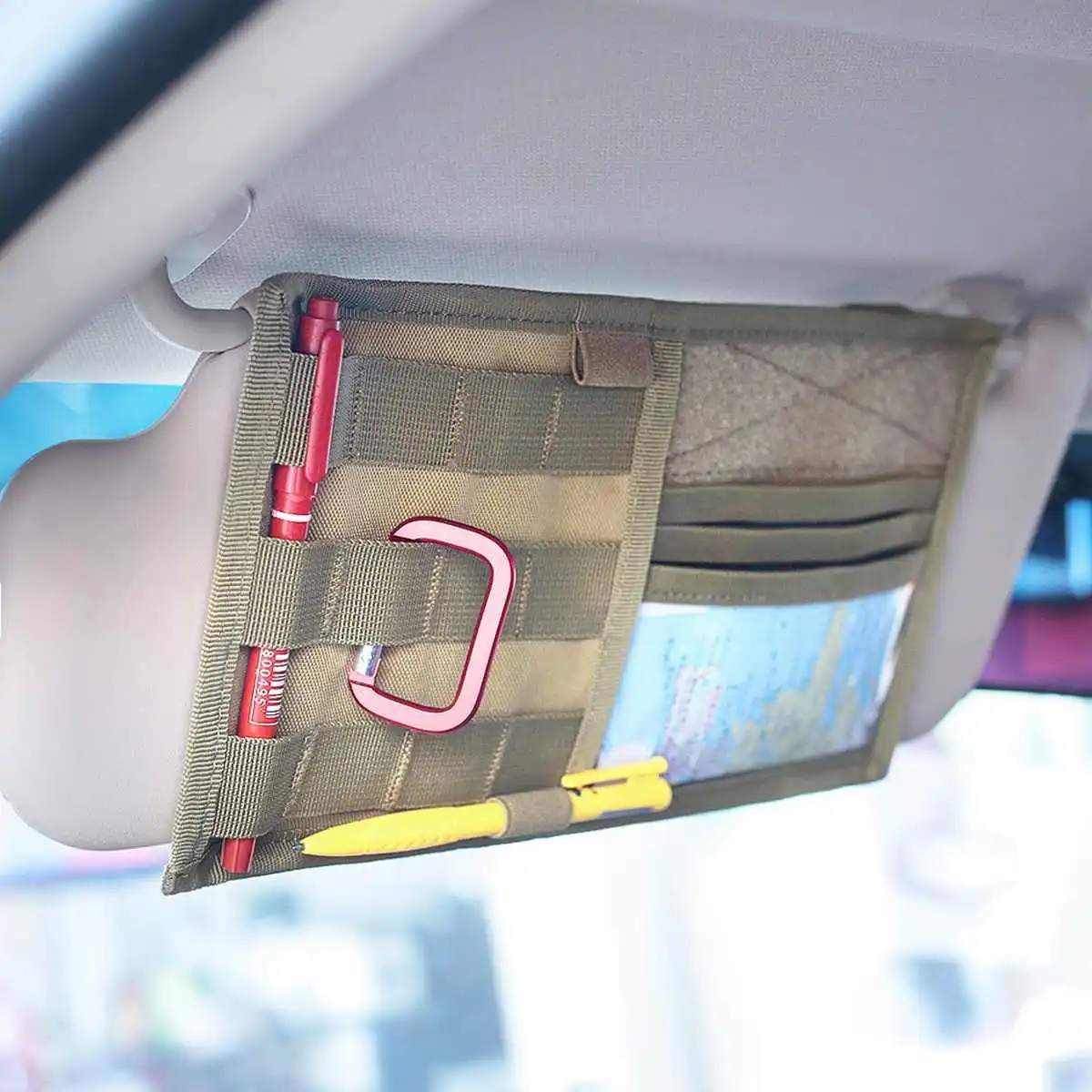 Nylon Car Sunshade Storage Bag Car Panel Tactical Storage Sun Visor Pouch Organizer Holder for Mobile Phone Ticket Cards
Nylon Car Sunshade Storage Bag Car Panel Tactical Storage Sun Visor Pouch Organizer Holder for Mobile Phone Ticket Cards