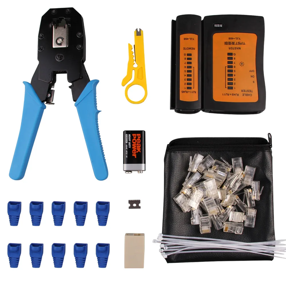 Elisona Professional RJ45 RJ11 RJ12 CAT5 CAT5e LAN Network Tool Kit Utp Cable Tester Plier Crimp Crimper Crimping Tool Kit
Elisona Professional RJ45 RJ11 RJ12 CAT5 CAT5e LAN Network Tool Kit Utp Cable Tester Plier Crimp Crimper Crimping Tool Kit