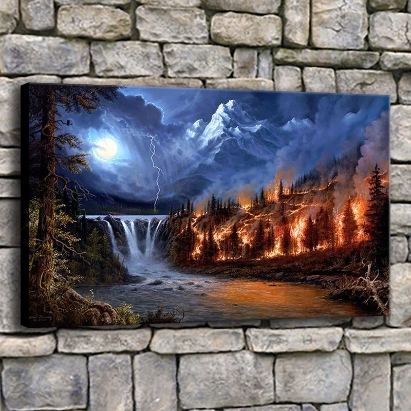 Canvas Wall Art 1 Piece Fire Lightning Moon Night Wood Mountain Waterfall Tree Poster Print Pictures Home Decor Shipped 24 Hour
Canvas Wall Art 1 Piece Fire Lightning Moon Night Wood Mountain Waterfall Tree Poster Print Pictures Home Decor Shipped 24 Hour