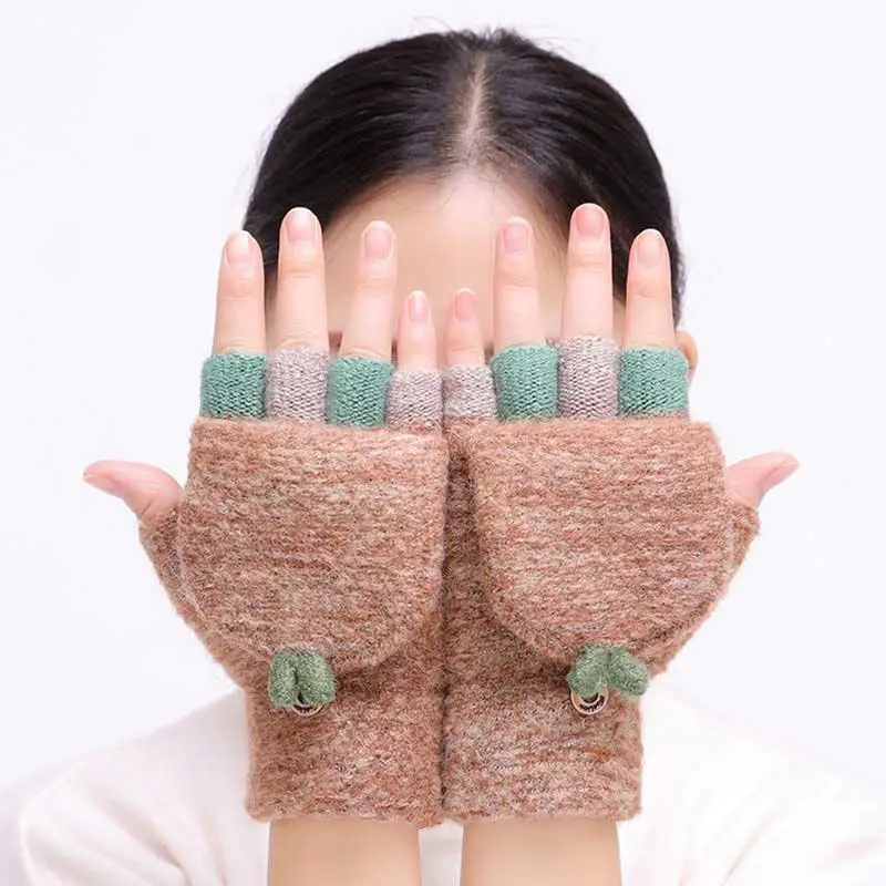 Women Girls Autumn Winter Flip Knitted Thermal Gloves Fingerless Flip Fashion Casual Female Hand Warmer Knit Gloves
Women Girls Autumn Winter Flip Knitted Thermal Gloves Fingerless Flip Fashion Casual Female Hand Warmer Knit Gloves