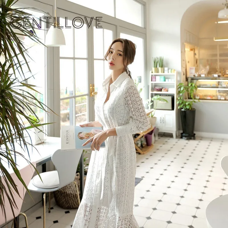Women Korean Version Lace Midi Dress Single Breasted Elegant Mermaid Female Dress 2019 New Spring Long Sleeve Long Dress Vestido
Women Korean Version Lace Midi Dress Single Breasted Elegant Mermaid Female Dress 2019 New Spring Long Sleeve Long Dress Vestido