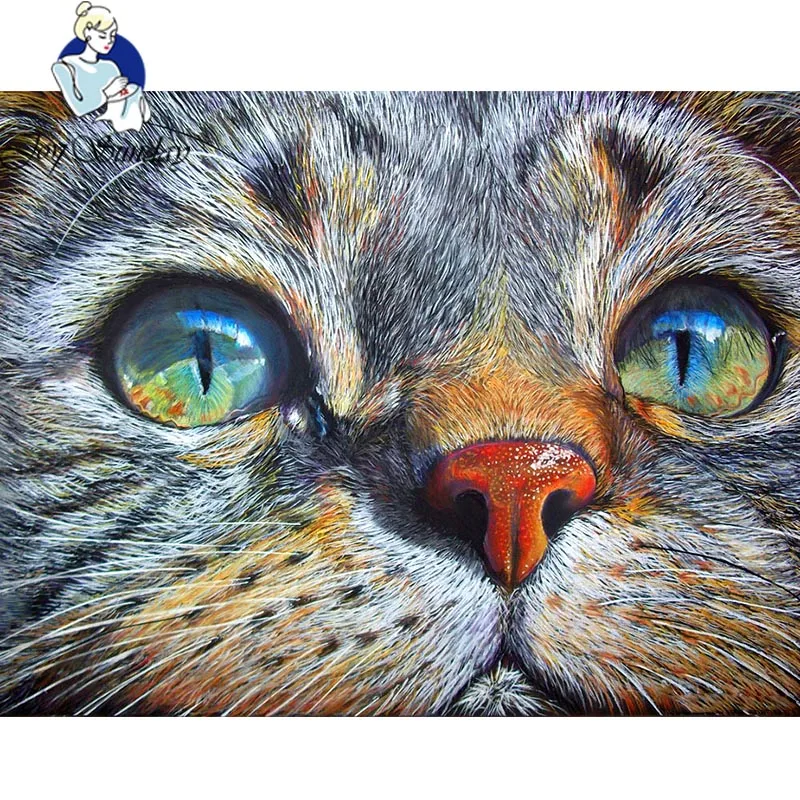 Алмазная 5D картина кошачье лицо JoySunday с полным заполнением вышивка из смолы