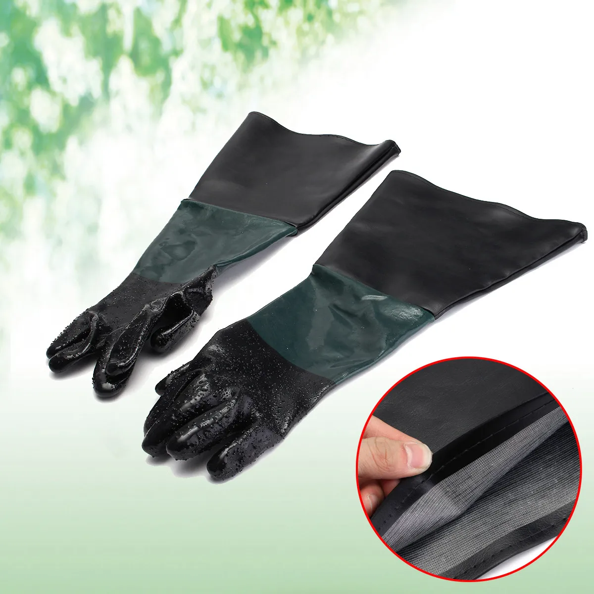 24''x10'' Rubber Sandblaster Sand Blast Sandblasting Gloves For Sandblast Cabinets Safety Glove
24''x10'' Rubber Sandblaster Sand Blast Sandblasting Gloves For Sandblast Cabinets Safety Glove