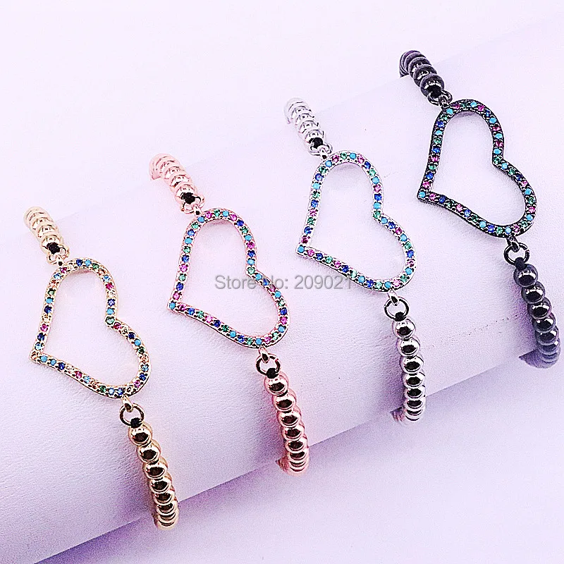 10Pcs Charms Micro Pave Rainbow CZ Hollow Heart Jewelry 4mm Copper Beads Braiding Macrame Bracelet For Women
10Pcs Charms Micro Pave Rainbow CZ Hollow Heart Jewelry 4mm Copper Beads Braiding Macrame Bracelet For Women