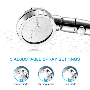 360 Degrees Rotating Adjustable Water Saving Shower Head Three Mode Shower Water Pressure Boost Shower with Water Control Button
360 Degrees Rotating Adjustable Water Saving Shower Head Three Mode Shower Water Pressure Boost Shower with Water Control Button