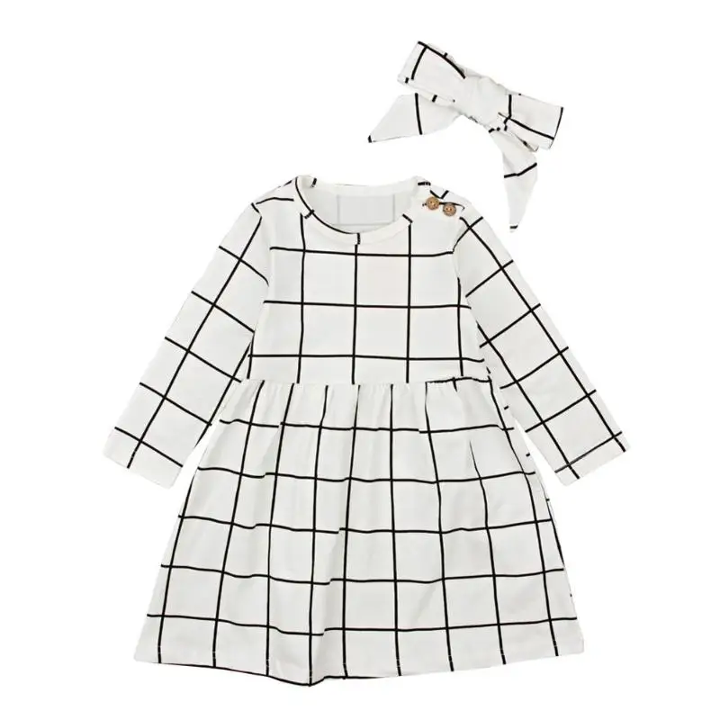 2pcs Children Dresses For Girls Plaid Clothing Set Girls Long Sleeve A-line Dress + Headband Christmas Costume For Girls 1-6 Y
2pcs Children Dresses For Girls Plaid Clothing Set Girls Long Sleeve A-line Dress + Headband Christmas Costume For Girls 1-6 Y