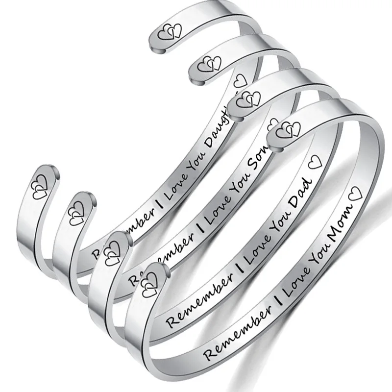 men women fashion bracelet Titanium Steel C Form Family Bracelet Remember Love You Mom dad son gift men Silver letter
men women fashion bracelet Titanium Steel C Form Family Bracelet Remember Love You Mom dad son gift men Silver letter