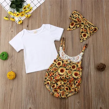 Newborn Infant Baby Girls Short Sleeve Tops Floral Romper Jumpsuit Headbands Outfits Set roupa menina roupa de bebe terno 2019
Newborn Infant Baby Girls Short Sleeve Tops Floral Romper Jumpsuit Headbands Outfits Set roupa menina roupa de bebe terno 2019