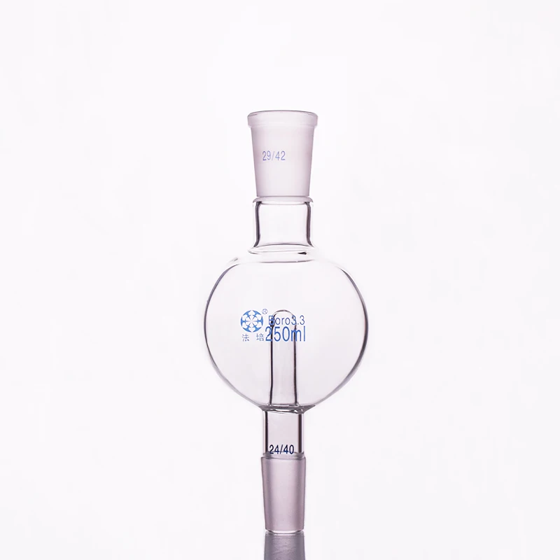 Splashproof bulb standard ground mouth,Capacity 250ml,Joint 29/42+24/40,Splash-proof ball,Splash ball
Splashproof bulb standard ground mouth,Capacity 250ml,Joint 29/42+24/40,Splash-proof ball,Splash ball