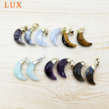 10Pcs Faceted Moon Pendant Botswana Agates Tiger Eye Dog Teeth Amethysts Labradorite amazon stone Pendant 18x13mm
10Pcs Faceted Moon Pendant Botswana Agates Tiger Eye Dog Teeth Amethysts Labradorite amazon stone Pendant 18x13mm