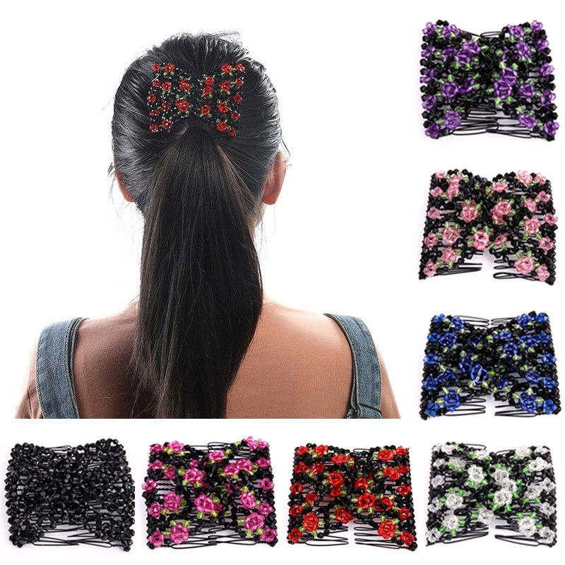 Magic Hair Accessories Slide Easy Double Beads Stretchy Flower Vintage Hair Comb Hair Clips For Women Stretchable Hairpin
Magic Hair Accessories Slide Easy Double Beads Stretchy Flower Vintage Hair Comb Hair Clips For Women Stretchable Hairpin