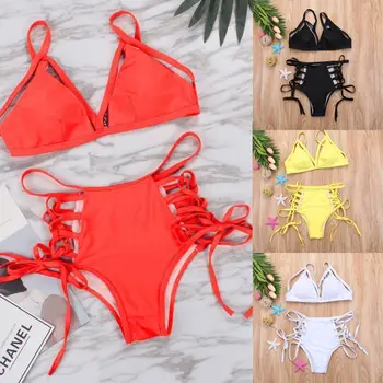 Women Push up Padded Bra Bandage Sexy Bikini Set Swimsuit Bandage Cross High Waist Triangle Swimwear Bathing Suit
Women Push up Padded Bra Bandage Sexy Bikini Set Swimsuit Bandage Cross High Waist Triangle Swimwear Bathing Suit