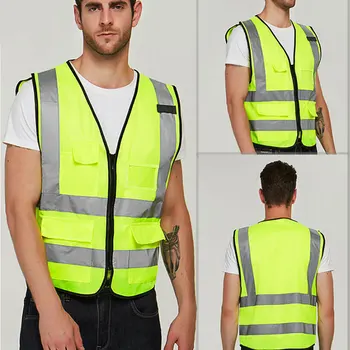 59*71 Cm Men Sleeveless Tank Soft Reflective Vest Riding Garment Safety Multi-Pocket Vest For Workers Police Sanitation Staff
59*71 Cm Men Sleeveless Tank Soft Reflective Vest Riding Garment Safety Multi-Pocket Vest For Workers Police Sanitation Staff