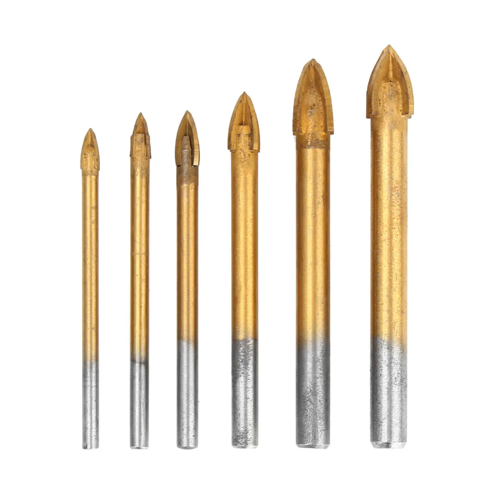 WALFRONT Carbide Glass Drill Bit Set Titanium Coated W/ 4 Cutting Edges Tile & Glass Cross Spear Head Drill Bits Power Tools New
WALFRONT Carbide Glass Drill Bit Set Titanium Coated W/ 4 Cutting Edges Tile & Glass Cross Spear Head Drill Bits Power Tools New