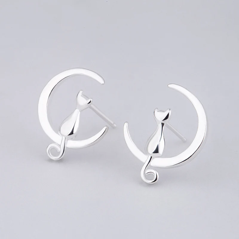 Fairy romance Silvery Stud Earring New Arrival Cute Girls Fashion Hot Sale Free Shipping Sweet Cat on the Moon
Fairy romance Silvery Stud Earring New Arrival Cute Girls Fashion Hot Sale Free Shipping Sweet Cat on the Moon