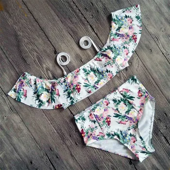 Women swimsuit with sleeve Elegnat Floral Strapless Bikini Set Bandage Swimwear Push-up Padded Bathing Suit High waist beachwear
Women swimsuit with sleeve Elegnat Floral Strapless Bikini Set Bandage Swimwear Push-up Padded Bathing Suit High waist beachwear