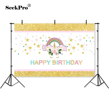 Thin Vinyl Happy birthday unicorn flowers rainbow children Photo Backgrounds Professional Indoor Photographic studio Backdrops
Thin Vinyl Happy birthday unicorn flowers rainbow children Photo Backgrounds Professional Indoor Photographic studio Backdrops