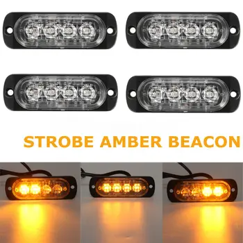 4pcs 86*28*10mm Amber Yellow 12V-24V DC 12W 6500k IP67 4 LED Car Emergency Warning Hazard Flash Strobe Light Bar
4pcs 86*28*10mm Amber Yellow 12V-24V DC 12W 6500k IP67 4 LED Car Emergency Warning Hazard Flash Strobe Light Bar