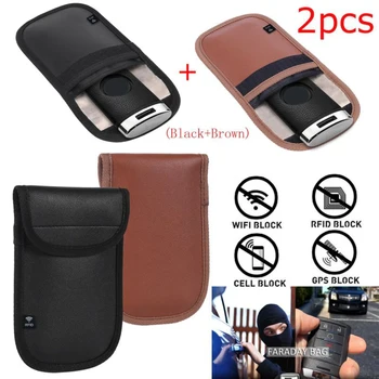 2pcs Black/Brown Double-layer design High Quality PU Leather RFID Signal Blocking Pouch blocks the passage of radio signals
2pcs Black/Brown Double-layer design High Quality PU Leather RFID Signal Blocking Pouch blocks the passage of radio signals