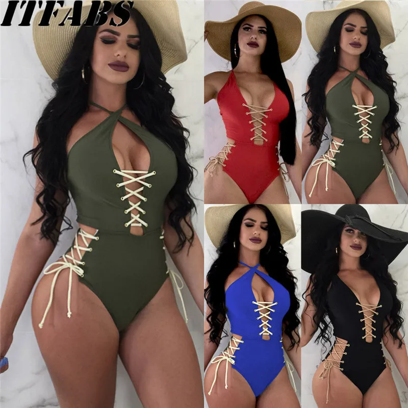 GLANE Womens Lace Up hOT nEWEST Lady One Piece Bikini Push-up Padded Monokini Swimsuit Bathing Suit Swimwear Summer Beachwear
GLANE Womens Lace Up hOT nEWEST Lady One Piece Bikini Push-up Padded Monokini Swimsuit Bathing Suit Swimwear Summer Beachwear