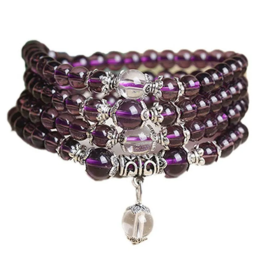 6mm 108 Beads Purple Natural Crystal Bracelet Brazil Prayer Beads Multi-layer Rosary Mala Bracelets
6mm 108 Beads Purple Natural Crystal Bracelet Brazil Prayer Beads Multi-layer Rosary Mala Bracelets