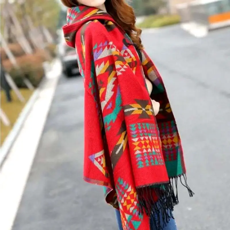 New Fashion Women Winter Poncho Fringe Hooded Wraps Ethnic Printed Cape Bohemia Acrylic Wool Shawl Scarf Ladies Sweater #1124
New Fashion Women Winter Poncho Fringe Hooded Wraps Ethnic Printed Cape Bohemia Acrylic Wool Shawl Scarf Ladies Sweater #1124