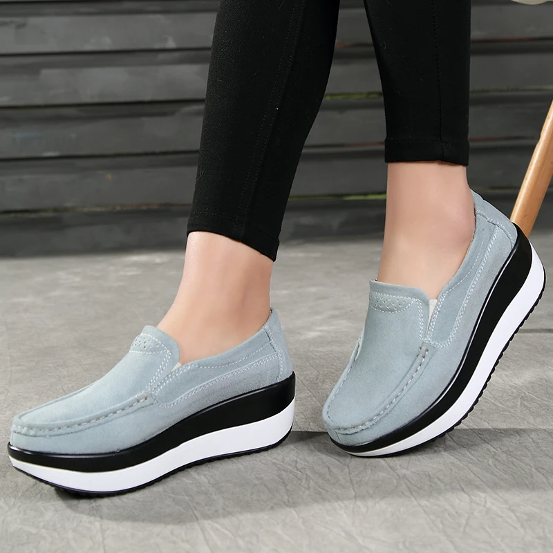 PINSV Autumn Platform Shoes Thick Soled Suede Leather Flat Shoes Women Creepers 5 Colors Women Soft Slip On Ladies Flat Shoes
PINSV Autumn Platform Shoes Thick Soled Suede Leather Flat Shoes Women Creepers 5 Colors Women Soft Slip On Ladies Flat Shoes
