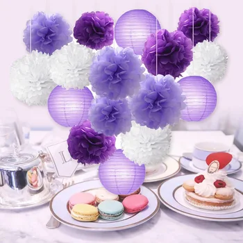 16pcs Mixed Purple White Wedding Festival Party Round Flower Shape Tissue Pom Poms Hanging Paper Lanterns DIY Decoration Set
16pcs Mixed Purple White Wedding Festival Party Round Flower Shape Tissue Pom Poms Hanging Paper Lanterns DIY Decoration Set