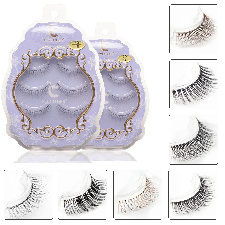 ICYCHEER 3 Pairs 3D Makeup Fake Eyelashes 3D Lashes False Eyelash Natural Long Handmade maquiagem Clear Band
ICYCHEER 3 Pairs 3D Makeup Fake Eyelashes 3D Lashes False Eyelash Natural Long Handmade maquiagem Clear Band