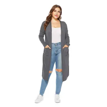 Women Autumn Casual Solid Color Back Buttons Slit Long Cardigan Coat Ladies Long Sleeve Pockets Elegant Knit Cardigan
Women Autumn Casual Solid Color Back Buttons Slit Long Cardigan Coat Ladies Long Sleeve Pockets Elegant Knit Cardigan