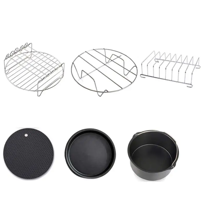6PCS Multi-functional Durable Baking Basket Pizza Plate Grill Pot Mat Air Fryer Accessories for Kitchen Airfryer Cooking
6PCS Multi-functional Durable Baking Basket Pizza Plate Grill Pot Mat Air Fryer Accessories for Kitchen Airfryer Cooking