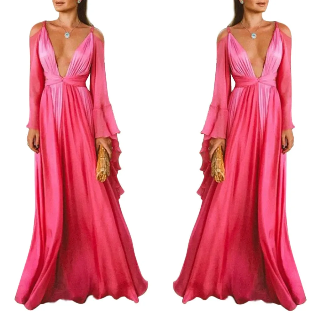 2019 Summer Women Vintage Plus Size Dress Maxi Deep V Neck Rose Red Dress
2019 Summer Women Vintage Plus Size Dress Maxi Deep V Neck Rose Red Dress