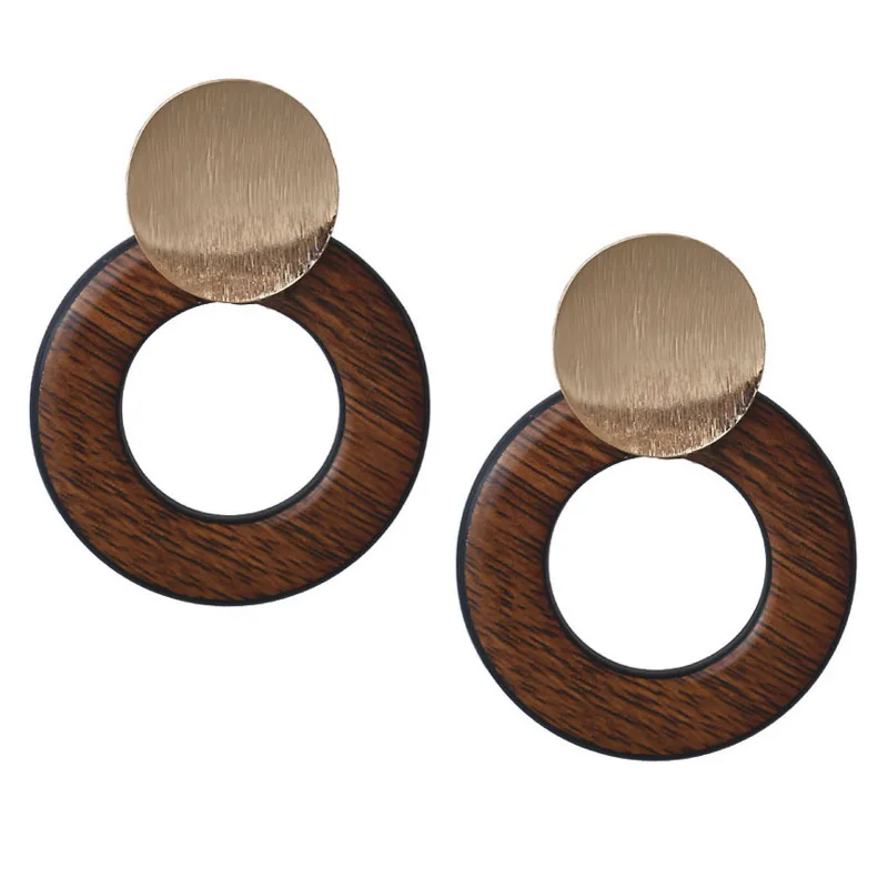 2019 New Simple Vintage Gold Metal Round Circle Wooden Button Stud Earrings For Women Girl Bijoux Fashion Jewelry A3
2019 New Simple Vintage Gold Metal Round Circle Wooden Button Stud Earrings For Women Girl Bijoux Fashion Jewelry A3