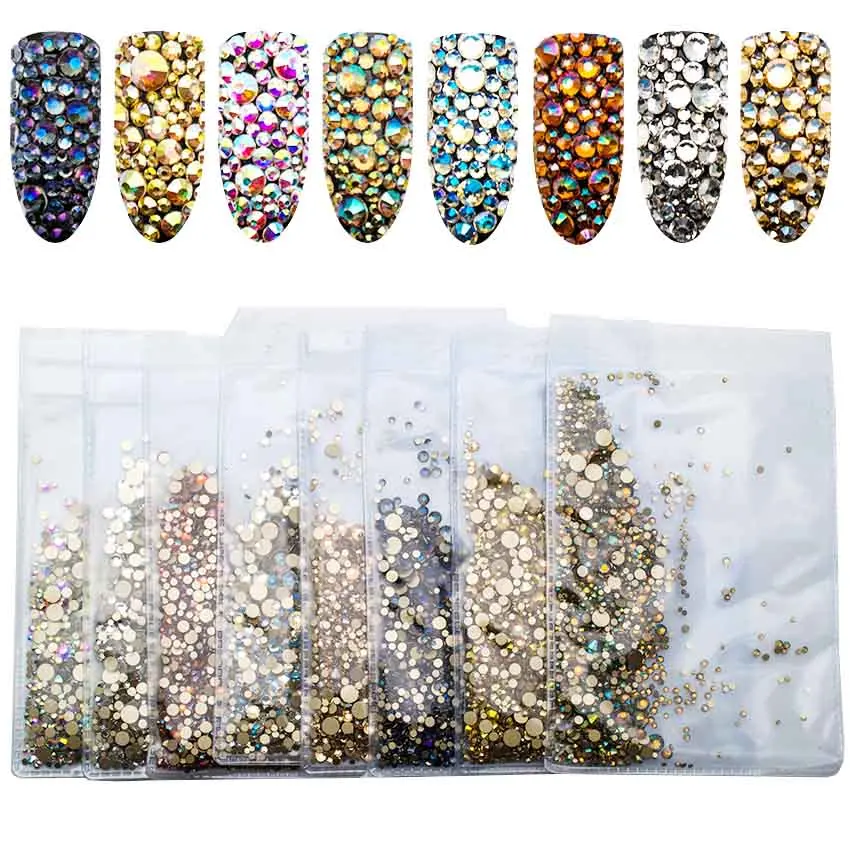 Mix Size 1440Pcs AB Glass Nail Rhinestones Gold Flatback Strass Nail Art Decorations Stones Crystals Nail Accessories MJZ2108
Mix Size 1440Pcs AB Glass Nail Rhinestones Gold Flatback Strass Nail Art Decorations Stones Crystals Nail Accessories MJZ2108