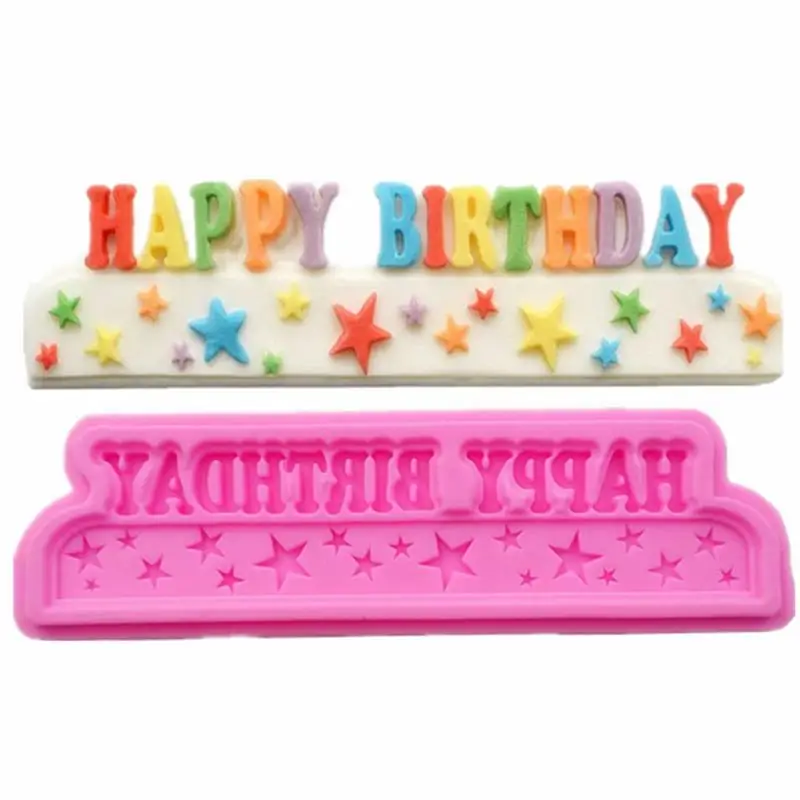 Silicone Happy Birthday Cake Mold Plastic Baking DIY Candy Stencils Biscuits Cookie Cutter Molds Mold Cake Decoration Tools
Silicone Happy Birthday Cake Mold Plastic Baking DIY Candy Stencils Biscuits Cookie Cutter Molds Mold Cake Decoration Tools