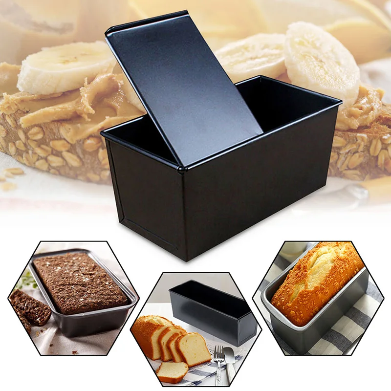 1pc New Black Bread Box With Sliding Lid 18.7x20.8x9.5 Nonstick Rectangle Bread Loaf Pastry Cake Box Baking Pan For Kitchen DIY
1pc New Black Bread Box With Sliding Lid 18.7x20.8x9.5 Nonstick Rectangle Bread Loaf Pastry Cake Box Baking Pan For Kitchen DIY