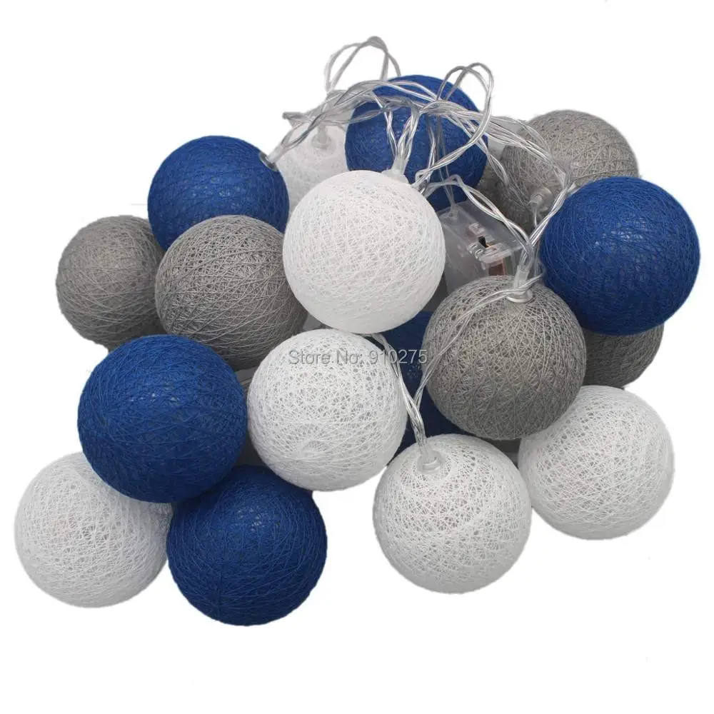 20 LEDs Mixed Navy Blue Grey White Cotton Ball String Fairy Light Nursery Baby Shower Birthday Party Wedding Patio Deco Decor
20 LEDs Mixed Navy Blue Grey White Cotton Ball String Fairy Light Nursery Baby Shower Birthday Party Wedding Patio Deco Decor