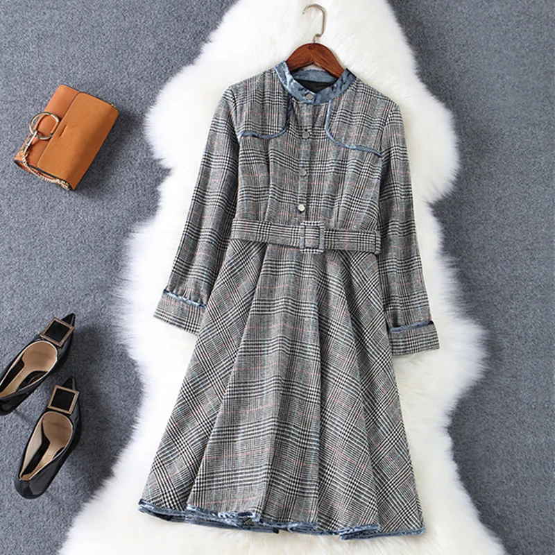2018 Autumn Winter New Women Vintage Plaid Long Sleeve A-line Slim Formal Party Dresses Out Going Spring
2018 Autumn Winter New Women Vintage Plaid Long Sleeve A-line Slim Formal Party Dresses Out Going Spring