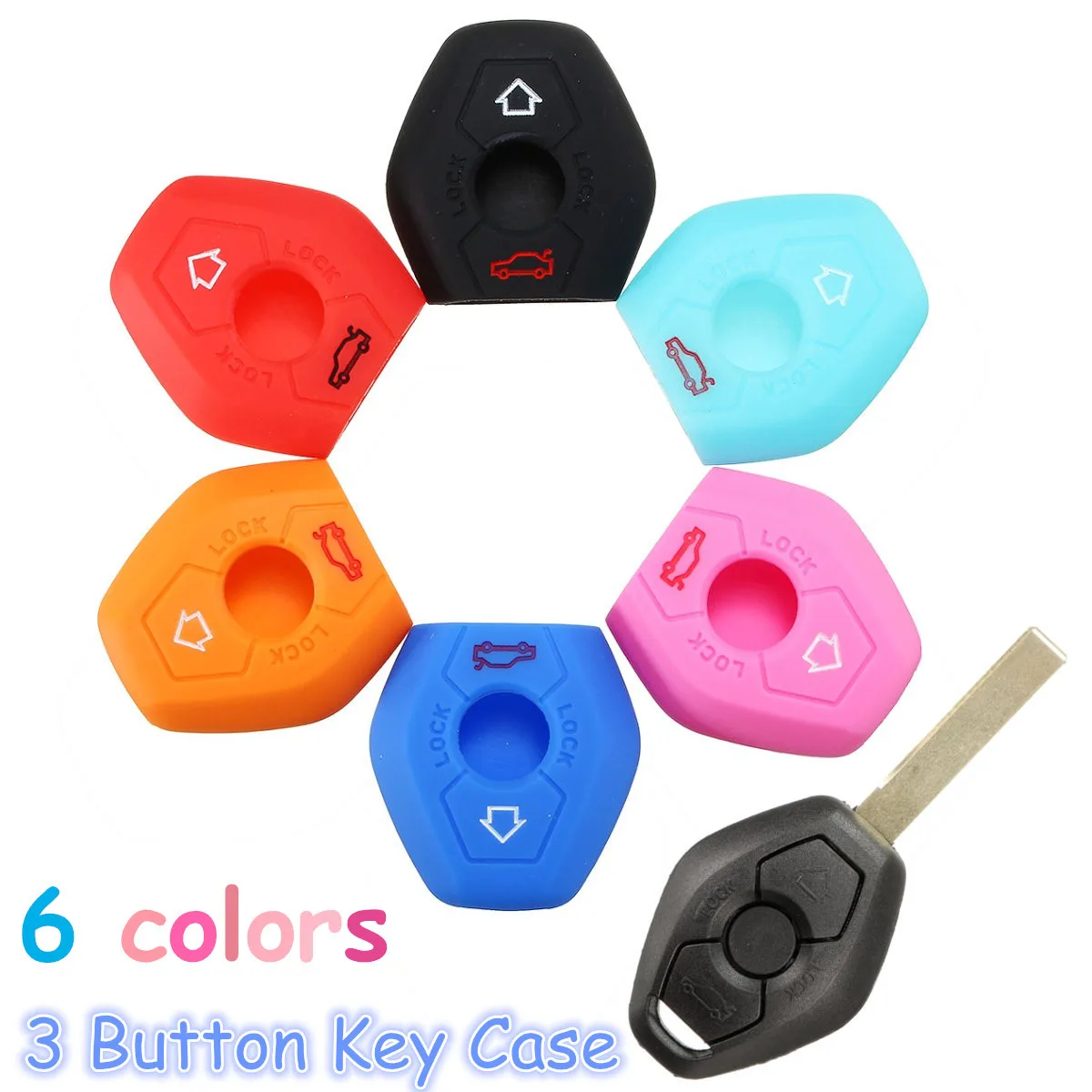 Silicone 3 Button Remote Key Fob Case Cover For BMW 3 5 7 Series X5 Z3 Z4 325 330 318 525 530 540 E38 E39 E46 M5 X3 X5 E65 
Silicone 3 Button Remote Key Fob Case Cover For BMW 3 5 7 Series X5 Z3 Z4 325 330 318 525 530 540 E38 E39 E46 M5 X3 X5 E65
