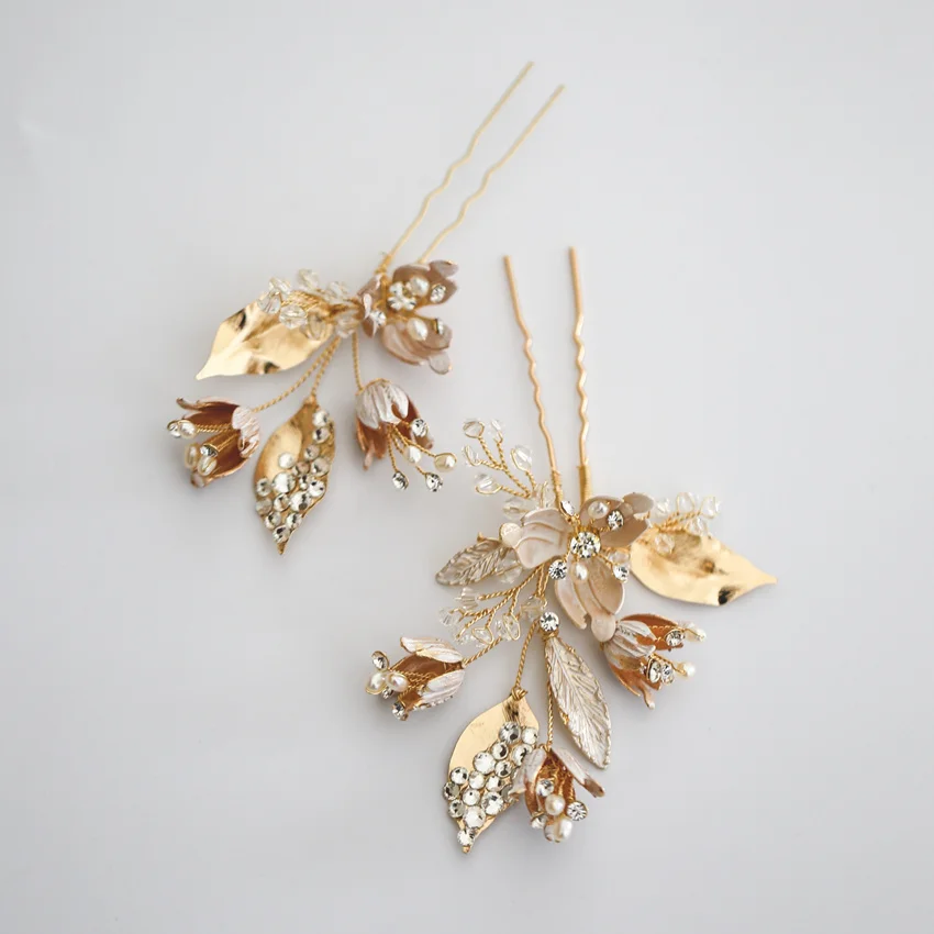 Handmade Gold Crystals Rhinestones Flower Leaf Wedding Hair Clip Pin Bridal Headpiece Hairpins Bridesmaid Hair accessories u412
Handmade Gold Crystals Rhinestones Flower Leaf Wedding Hair Clip Pin Bridal Headpiece Hairpins Bridesmaid Hair accessories u412