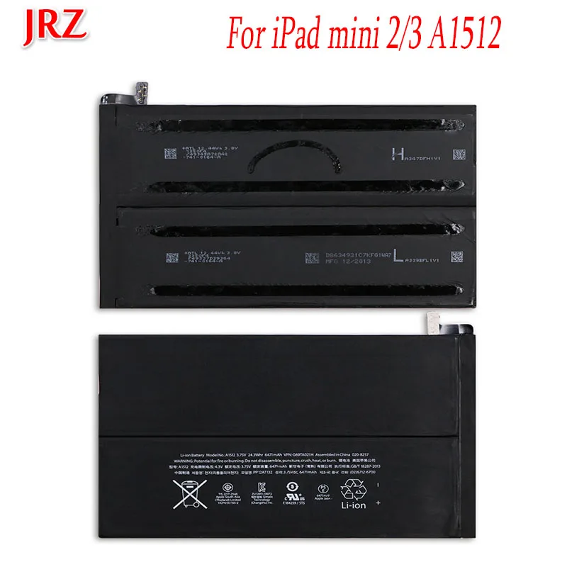 JRZ 6471 мАч для iPad mini 2/3 A1512 сменные батареи планшетов A1489 A1490 A1491 A1599 Аккумуляторы