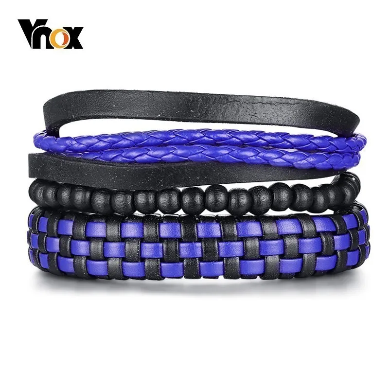 Vnox Men's Leather Wrap Cuff Bracelets Size Adjustable 3 Pieces/Set Bohemia Ethnic Tribal Bracelet Bangle Jewelry 
Vnox Men's Leather Wrap Cuff Bracelets Size Adjustable 3 Pieces/Set Bohemia Ethnic Tribal Bracelet Bangle Jewelry