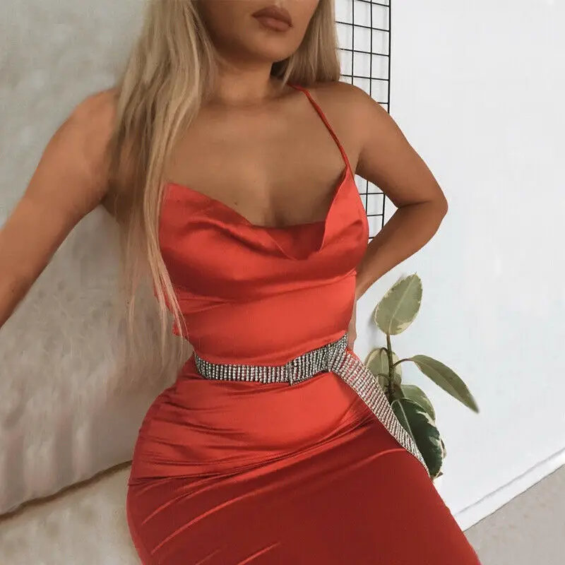 Sexy Backless Solid Bandage cross Beach Summer Dress Women 2019 Shiny Satin Deep V Neck Fluorescent Green Strappy Midi Dresses
Sexy Backless Solid Bandage cross Beach Summer Dress Women 2019 Shiny Satin Deep V Neck Fluorescent Green Strappy Midi Dresses