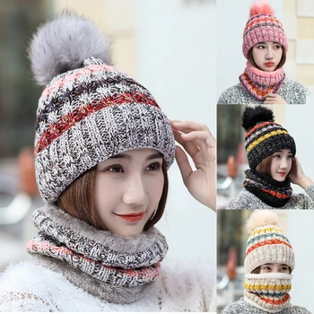 hirigin 2Pcs Fashion 2018 Women Wool Knitted Ring Scarf Beanie Multi Color Hat Warm Winter Thick Thermal Cap Sets
hirigin 2Pcs Fashion 2018 Women Wool Knitted Ring Scarf Beanie Multi Color Hat Warm Winter Thick Thermal Cap Sets